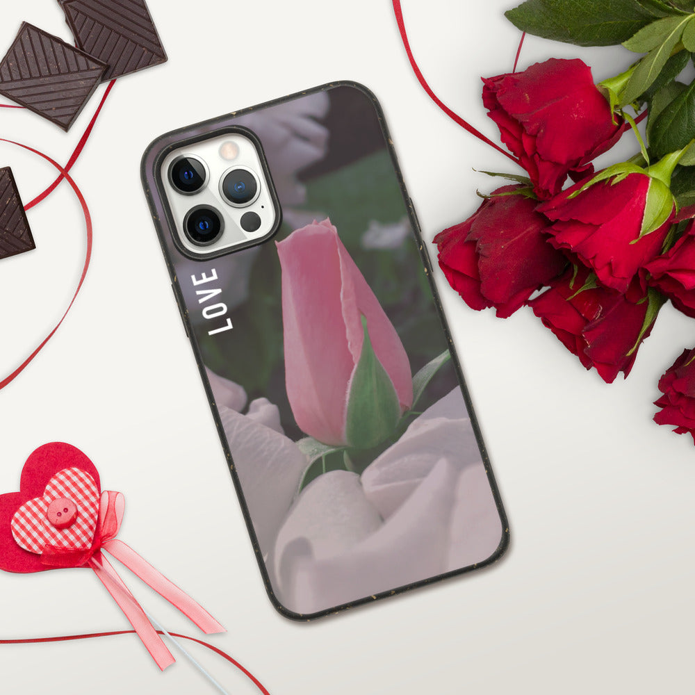 Love Pink Rose Biodegradable Phone Case