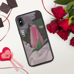 Love Pink Rose Biodegradable Phone Case