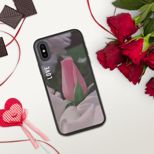 Love Pink Rose Biodegradable Phone Case