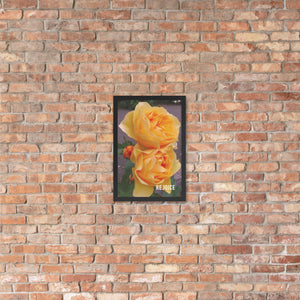 Rejoice Yellow Rose Framed Poster