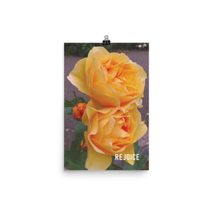 Rejoice Yellow Rose Poster