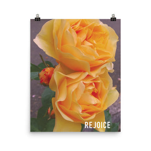 Rejoice Yellow Rose Poster