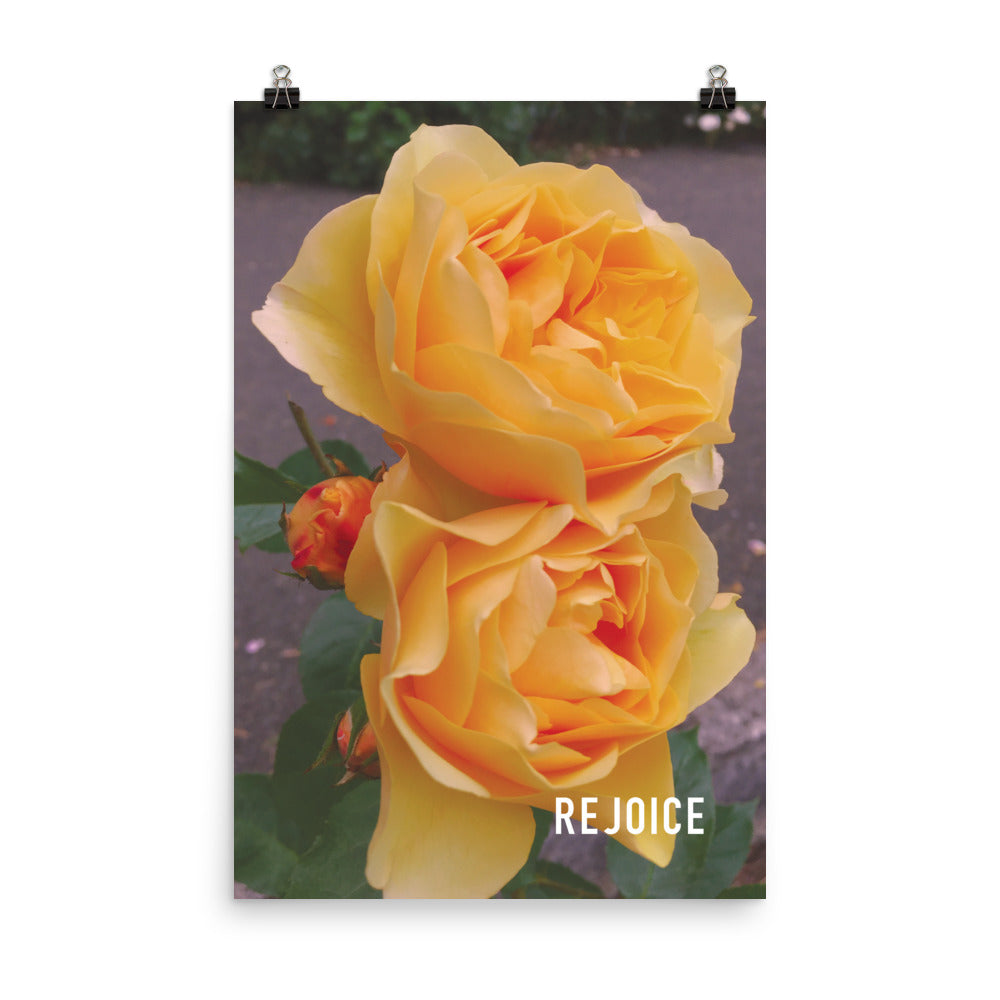 Rejoice Yellow Rose Poster
