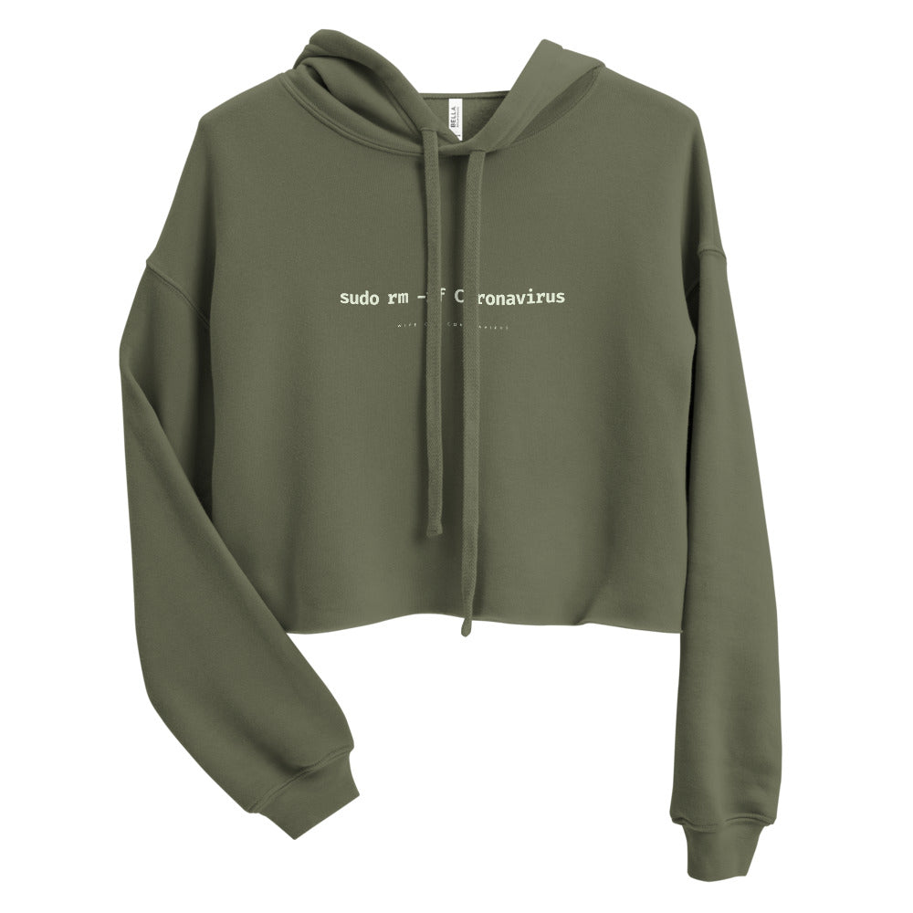 Wipe Out Coronavirus Crop Hoodie